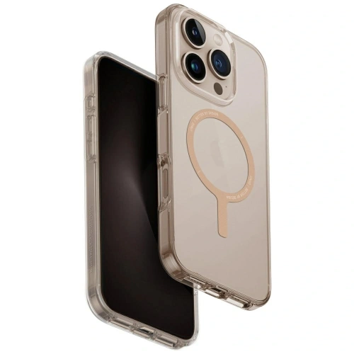 Etui UNIQ Clario do Apple iPhone 16 Pro Magclick Charging przezroczysty/złoty