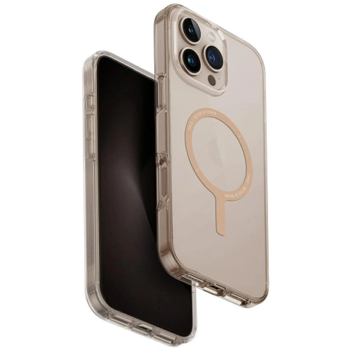 Etui UNIQ Clario do Apple iPhone 16 Pro Max Magclick Charging przezroczysty/złoty