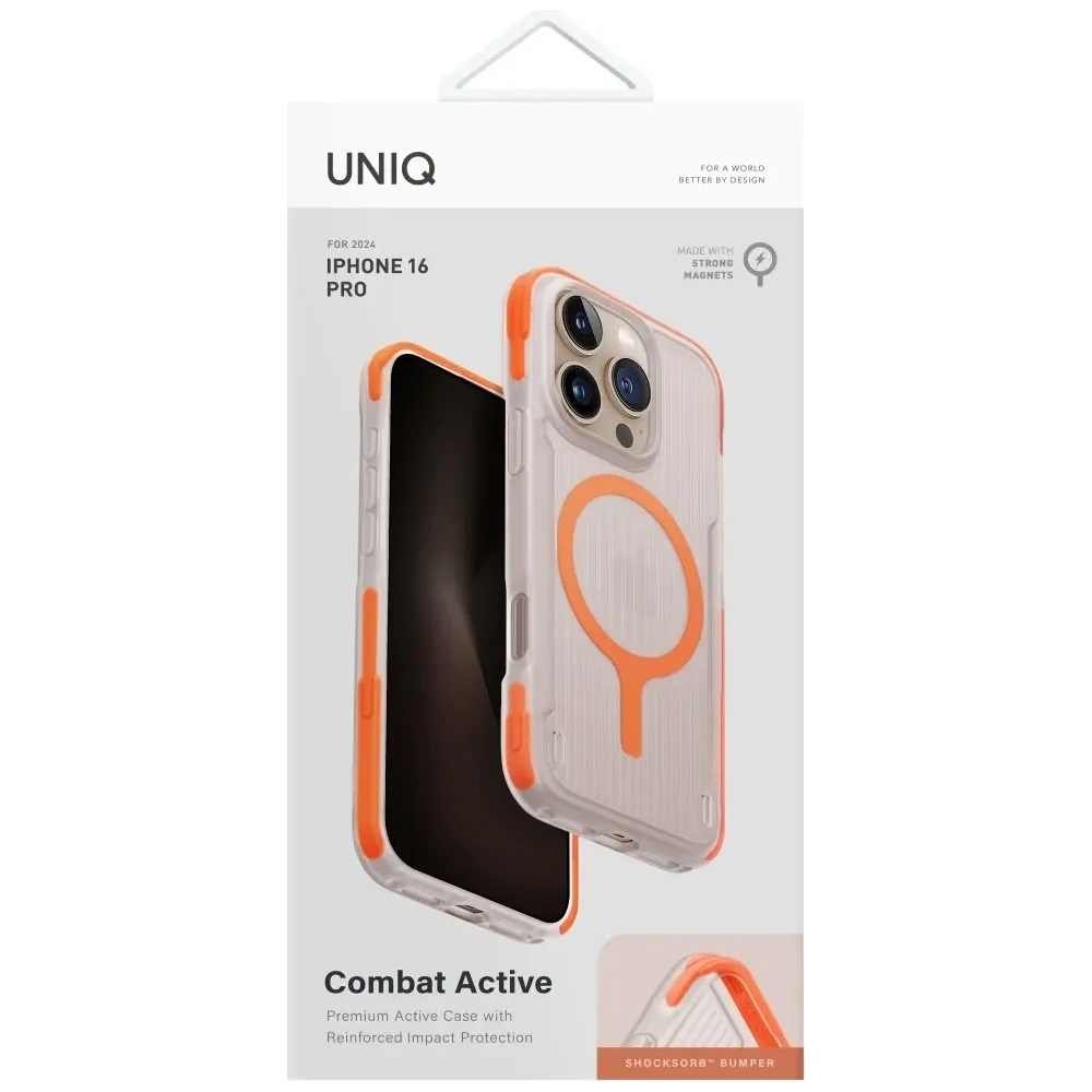Hurtownia GSM - UNIQ Combat Active Apple iPhone 16 Pro Magclick nabíjení oranžová - UNIQ1473 - {ean13} - Hurt