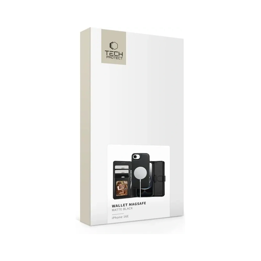 Hurtownia GSM - Tech-Protect Wallet MagSafe Apple iPhone 16e Mattschwarz - THP3990 - {ean13} - Hurt