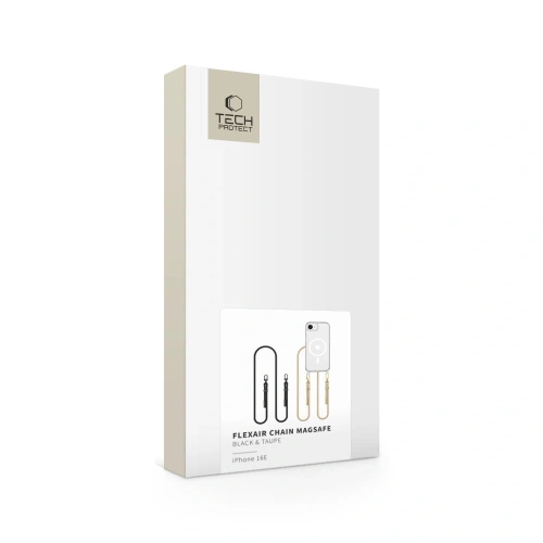 Etui Tech-Protect Flexair Chain MagSafe Apple iPhone 16e Black & Taupe