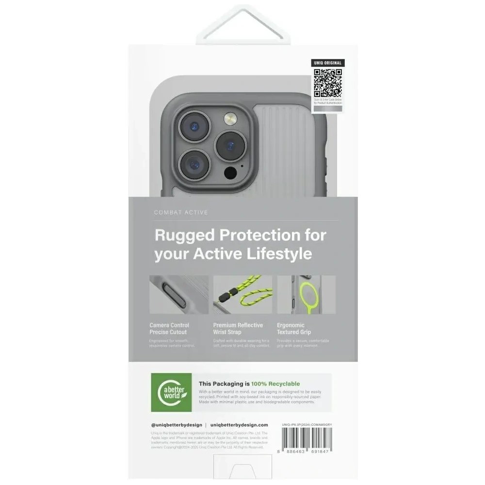 Hurtownia GSM - UNIQ Combat Active Apple iPhone 16 Pro Magclick Nabíjení šedá - UNIQ1474 - {ean13} - Hurt