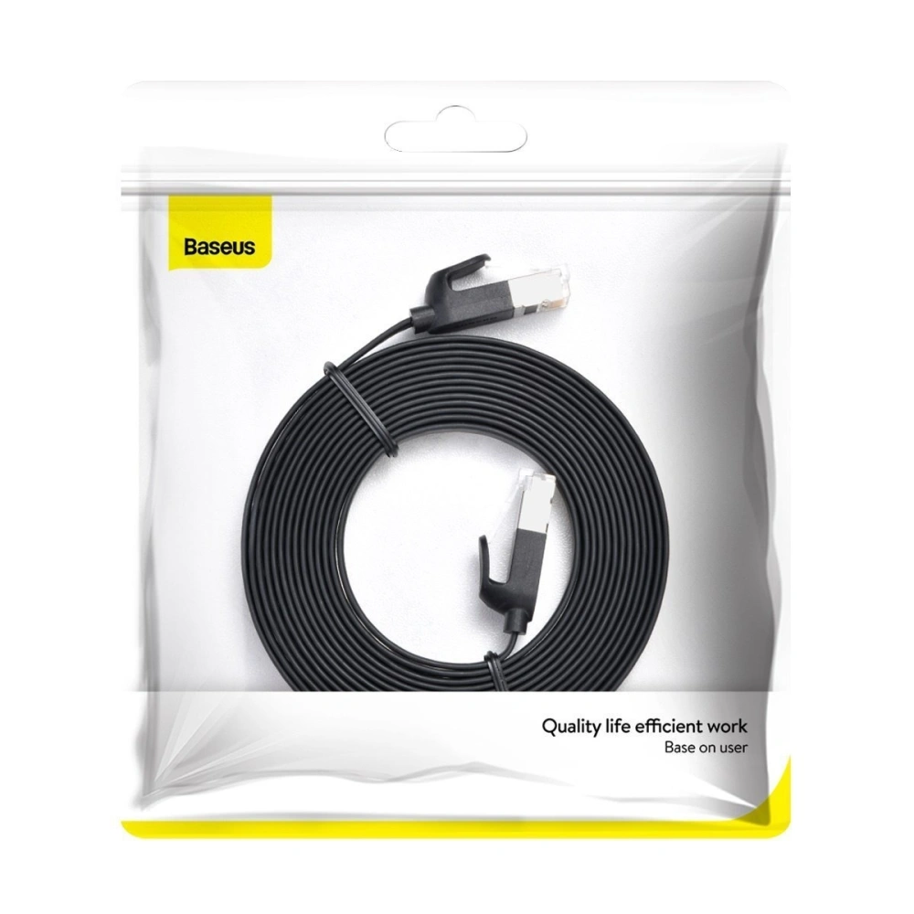 Hurtownia GSM - Flaches Netzwerkkabel Baseus High Speed, Ethernet RJ45, Gigabit, Cat.6, 3m (schwarz) - BSU1440BLK - {ean13} - Hurt