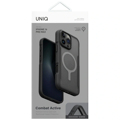Etui UNIQ Combat Active do Apple iPhone 16 Pro Max Magclick Charging czarny