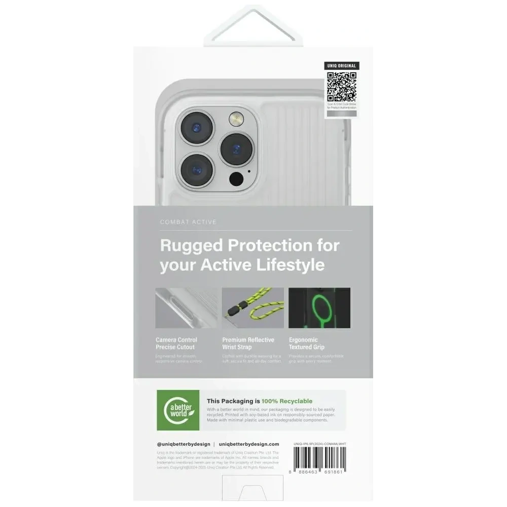 Hurtownia GSM - UNIQ Combat Active Apple iPhone 16 Pro Max Magclick Töltés lume fehér - UNIQ1476 - {ean13} - Hurt