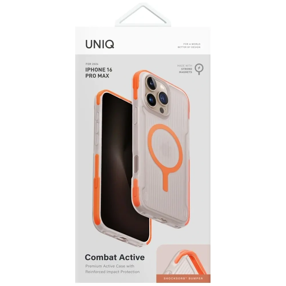 Hurtownia GSM - Etui UNIQ Combat Active do Apple iPhone 16 Pro Max Magclick Charging pomarańczowy - UNIQ1477 - {ean13} - Hurt
