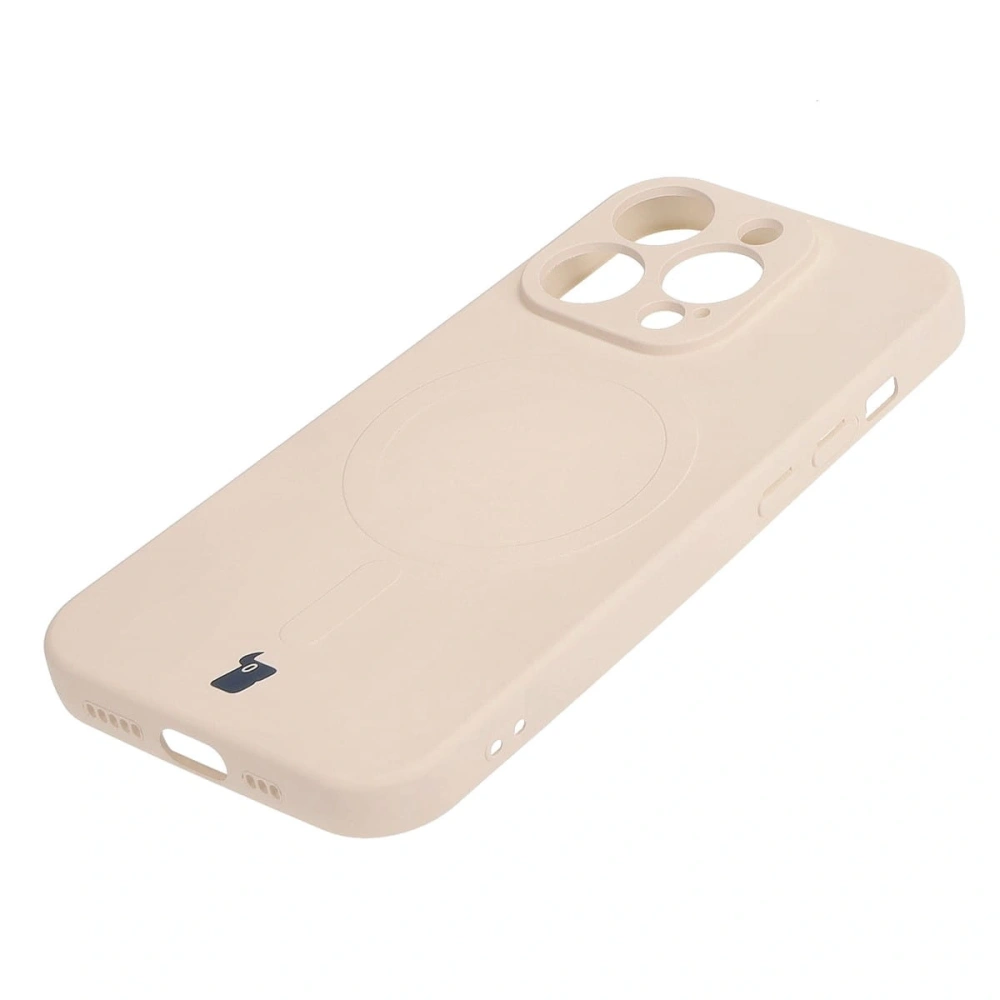 Hurtownia GSM - Bizon Case Silicone Magnetic pentru Apple iPhone 15 Pro bej - BIZ8772 - {ean13} - Hurt