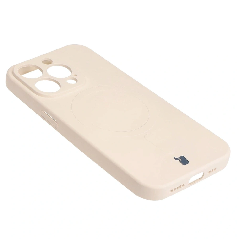 Hurtownia GSM - Bizon Case Silicone Magnetic pentru Apple iPhone 15 Pro bej - BIZ8772 - {ean13} - Hurt