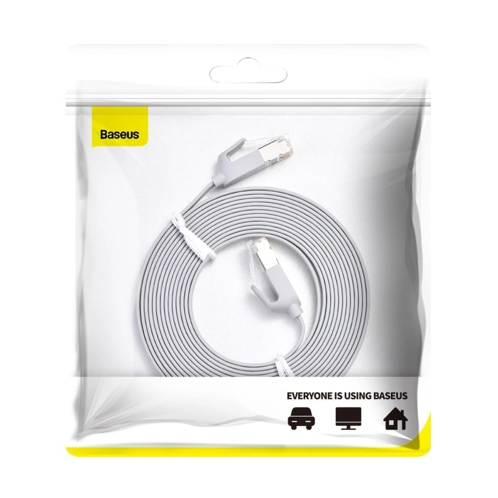 Hurtownia GSM - Ploché síťové kabel Baseus High Speed, Ethernet RJ45, Gigabit, Cat.6, 3m (šedý) - BSU1441GRY - {ean13} - Hurt