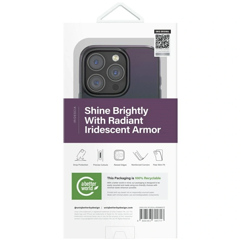 Hurtownia GSM - UNIQ Iridescia Apple iPhone 16 Pro Magclick Încărcare miez de noapte - UNIQ1482 - {ean13} - Hurt
