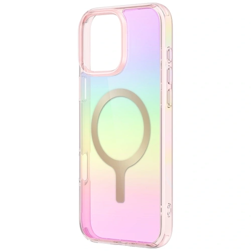 Etui UNIQ Iridescia do Apple iPhone 16 Pro Magclick Charging pink prism