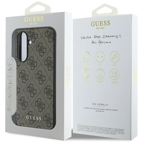 Etui Guess 4G Charms Collection do Samsung Galaxy A56 brązowy