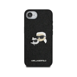 Hurtownia GSM - Karl Lagerfeld Insignă din metal cu capete Fixed Glitter Karl&Choupette Apple iPhone 16e negru - KLD21975 - {ean13} - Hurt