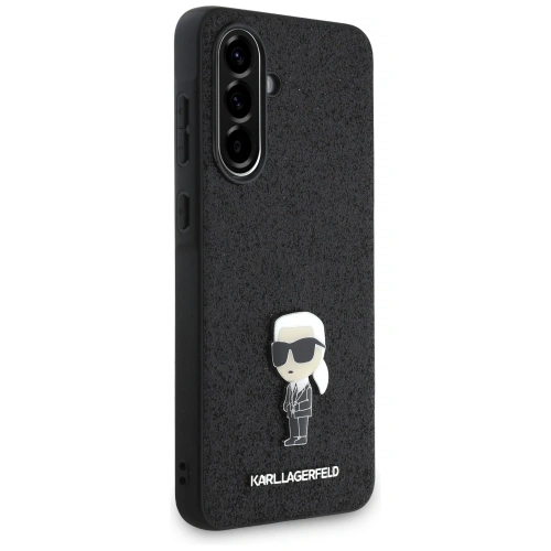 Etui Karl Lagerfeld Fixed Glitter Ikonik Logo Metal Pin do Samsung Galaxy A56 czarny