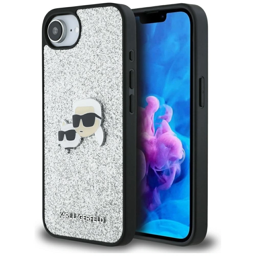 Hurtownia GSM - Karl Lagerfeld Fixed Glitter Ikonik Metal Pin Apple iPhone 16e argintiu - KLD21978 - {ean13} - Hurt