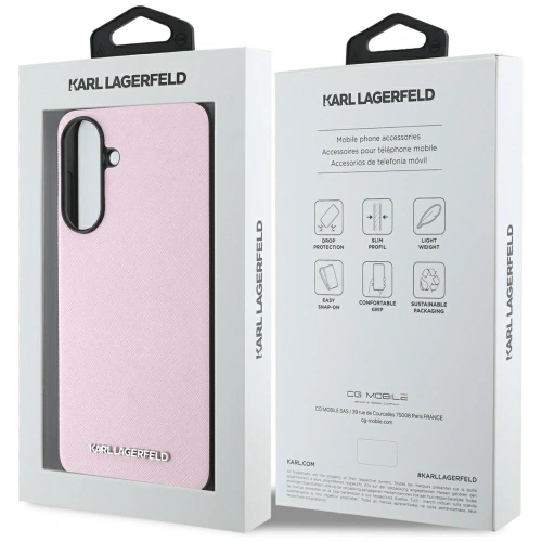 Etui Karl Lagerfeld Saffiano Metal Logo do Samsung Galaxy A56 różowy