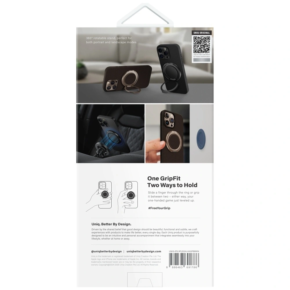 Hurtownia GSM - UNIQ Keva Air Apple iPhone 16 Pro Max Magclick Charging GripFit braun - UNIQ1488 - {ean13} - Hurt