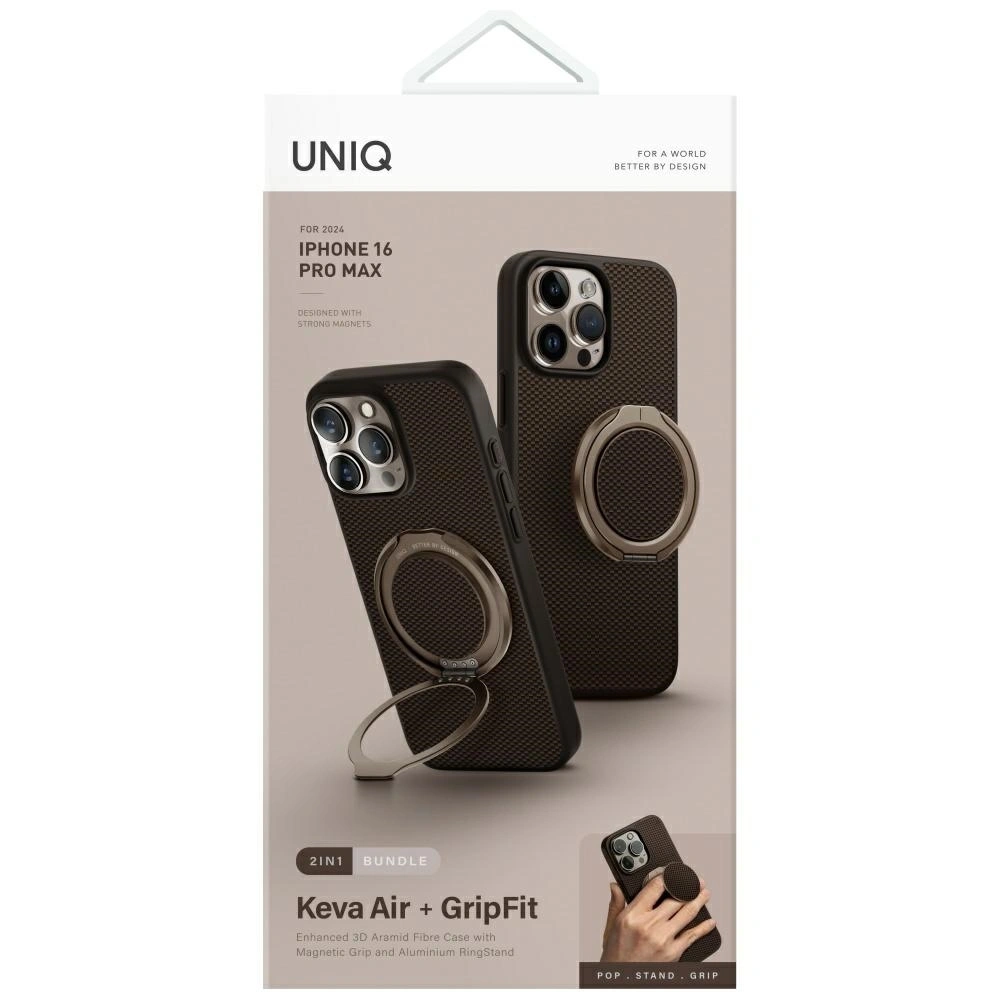 Hurtownia GSM - UNIQ Keva Air Apple iPhone 16 Pro Max Magclick Charging GripFit braun - UNIQ1488 - {ean13} - Hurt