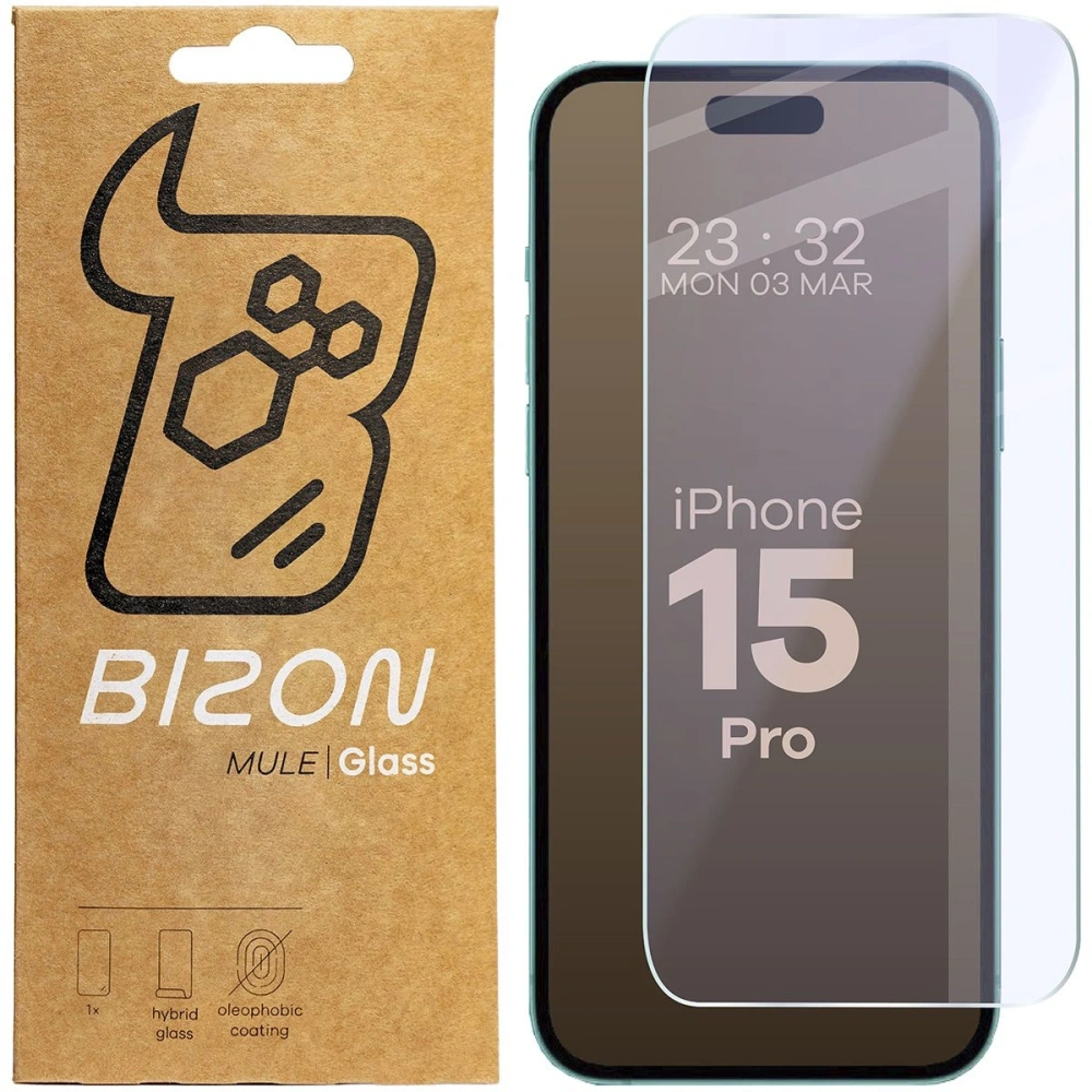 Hurtownia GSM - Bizon Glass Mule Hybrid Glass Apple iPhone 15 Pro - BIZ8777 - {ean13} - Hurt
