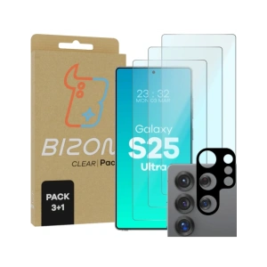 Hurtownia GSM - Bizon Clear 2 Pack 3x gehärtetes Glas + 1x Linsenschutz Samsung Galaxy S25 Ultra - BIZ8778 - {ean13} - Hurt