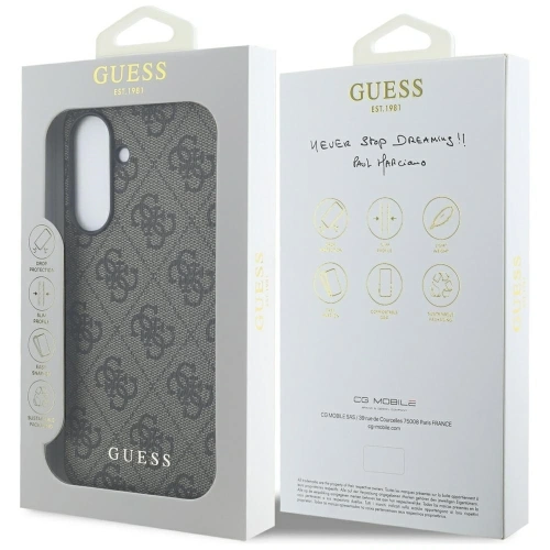 Etui Guess 4G Metal Gold Logo do Samsung Galaxy A36 brązowy