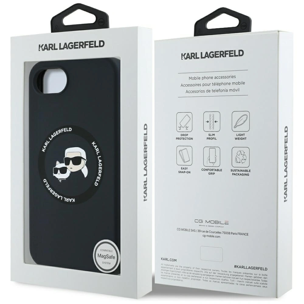 Hurtownia GSM - Etui Karl Lagerfeld Silicone Karl&Choupette Heads MagSafe do Apple iPhone 16e czarny - KLD21980 - {ean13} - Hurt