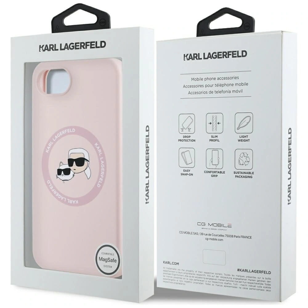 Hurtownia GSM - Karl Lagerfeld Szilikon Karl&Choupette fejek MagSafe Apple iPhone 16e rózsaszín - KLD21981 - {ean13} - Hurt
