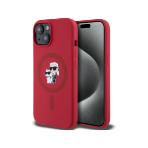 Hurtownia GSM - Karl Lagerfeld Szilikon Karl&Choupette Fej Gyűrű MagSafe Apple iPhone 15 piros - KLD21982 - {ean13} - Hurt