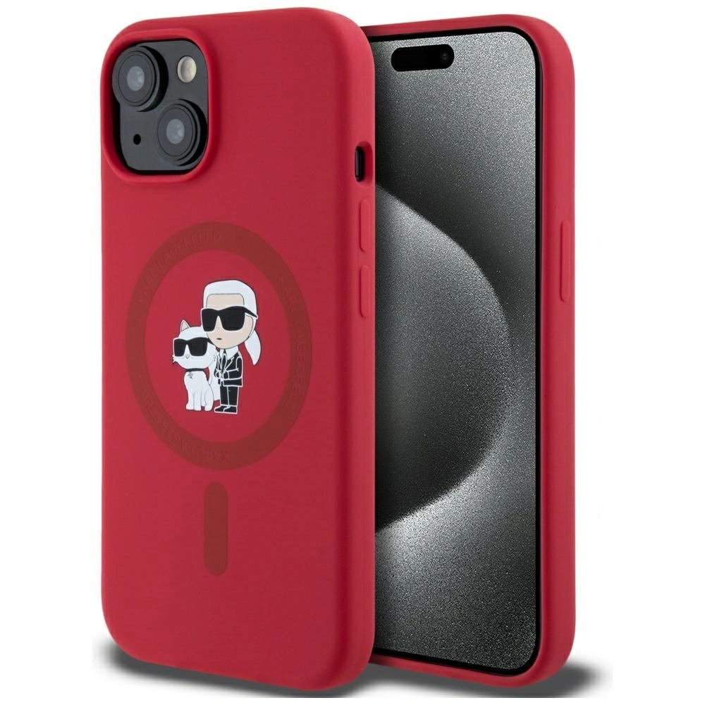 Hurtownia GSM - Karl Lagerfeld Silikon Karl&Choupette Köpfe Ring MagSafe Apple iPhone 15 rot - KLD21982 - {ean13} - Hurt
