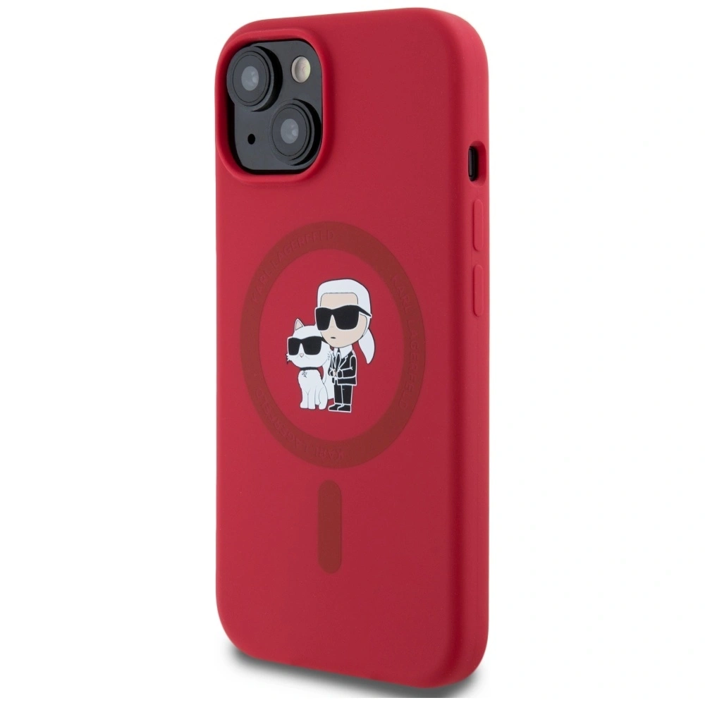 Hurtownia GSM - Etui Karl Lagerfeld Silicone Karl&Choupette Heads Ring MagSafe do Apple iPhone 15 czerwony - KLD21982 - {ean13} - Hurt