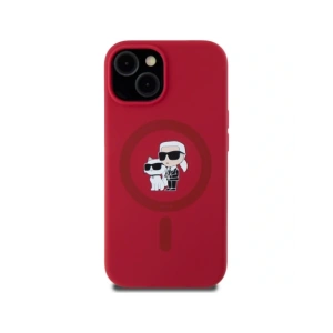 Hurtownia GSM - Karl Lagerfeld Inel din silicon Karl&Choupette cu capete MagSafe Apple iPhone 15 roșu - KLD21982 - {ean13} - Hurt