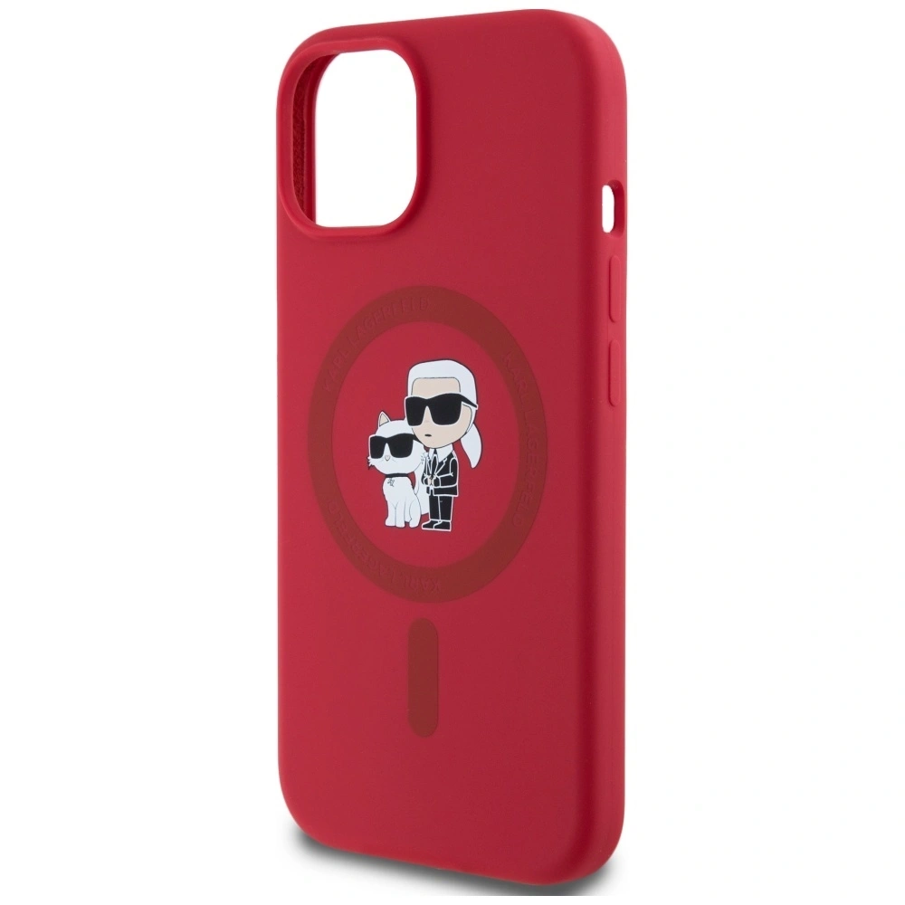 Hurtownia GSM - Karl Lagerfeld Silikon Karl&Choupette Köpfe Ring MagSafe Apple iPhone 15 rot - KLD21982 - {ean13} - Hurt