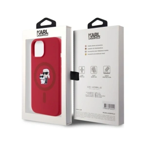 Hurtownia GSM - Karl Lagerfeld Inel din silicon Karl&Choupette cu capete MagSafe Apple iPhone 15 roșu - KLD21982 - {ean13} - Hurt
