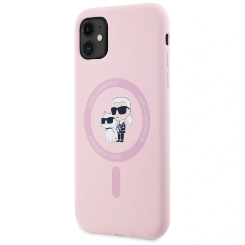 Etui Karl Lagerfeld Silicone Karl&Choupette MagSafe do Apple iPhone 11 różowy