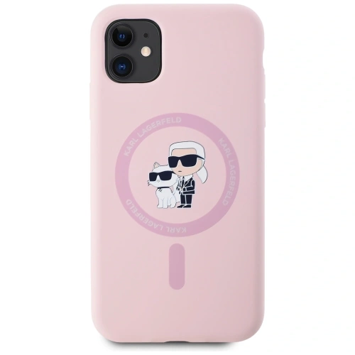 Etui Karl Lagerfeld Silicone Karl&Choupette MagSafe do Apple iPhone 11 różowy