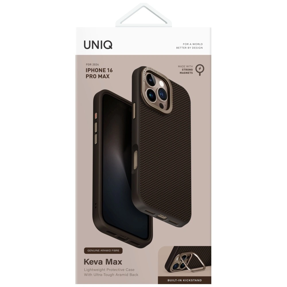 Hurtownia GSM - UNIQ Keva Max Apple iPhone 16 Pro Max Magclick Töltő Kameratartó barna - UNIQ1490 - {ean13} - Hurt