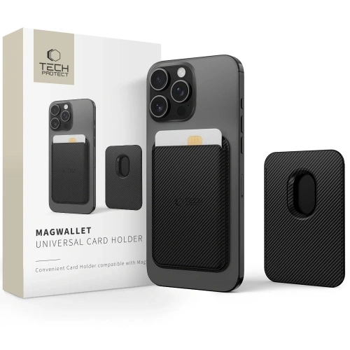 Magnetyczne etui na karty Tech-Protect Magwallet MagSafe Universal Magnetic Card Holder Carbon