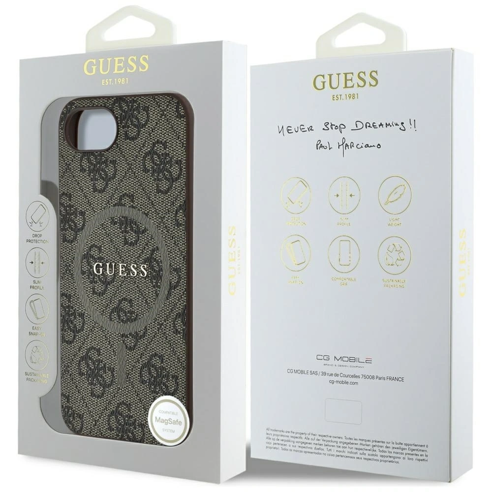 Hurtownia GSM - Etui Guess 4G Ring Classic Logo MagSafe do Apple iPhone 16e brązowy - GUE4451 - {ean13} - Hurt