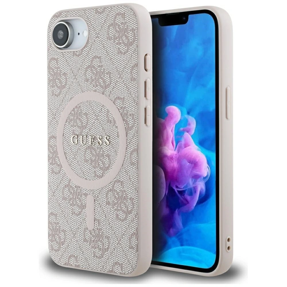 Guess 4G Ring Classic Logo MagSafe Apple iPhone 16e růžový