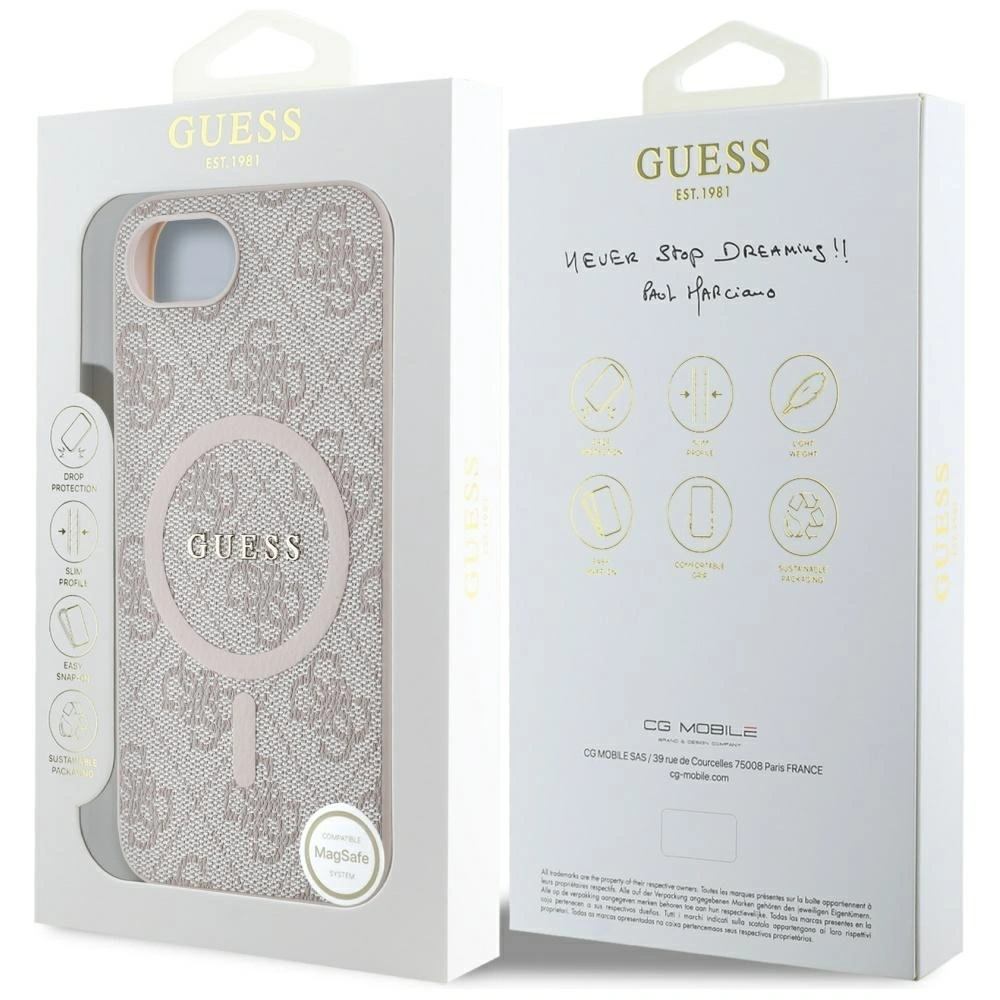 Hurtownia GSM - Etui Guess 4G Ring Classic Logo MagSafe do Apple iPhone 16e różowy - GUE4453 - {ean13} - Hurt
