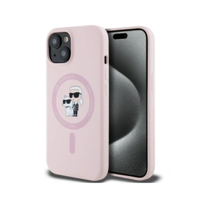 Hurtownia GSM - Karl Lagerfeld Silicone Karl&Choupette MagSafe Apple iPhone 15 Plus roz - KLD21986 - {ean13} - Hurt