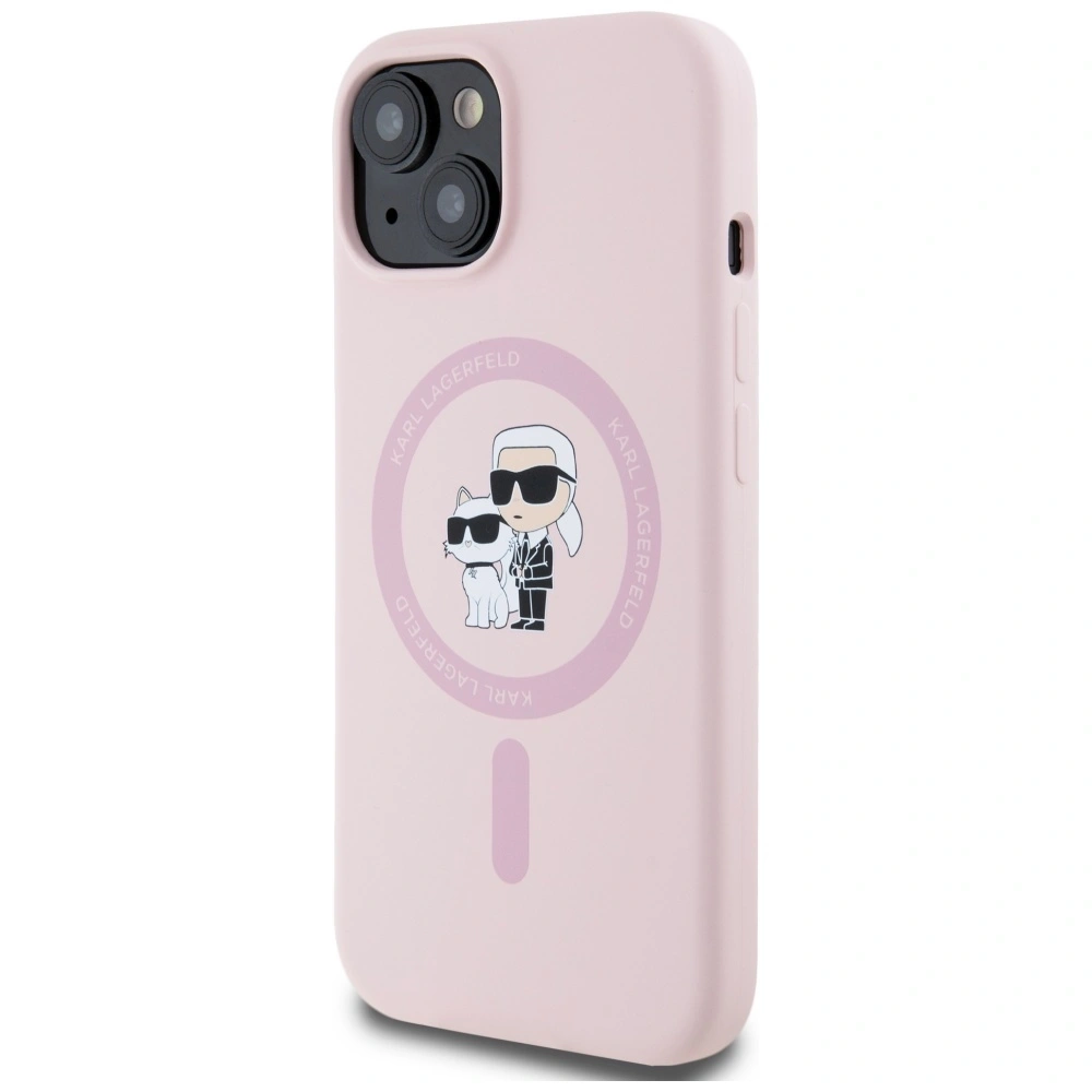 Hurtownia GSM - Karl Lagerfeld Silicone Karl&Choupette MagSafe Apple iPhone 15 Plus roz - KLD21986 - {ean13} - Hurt