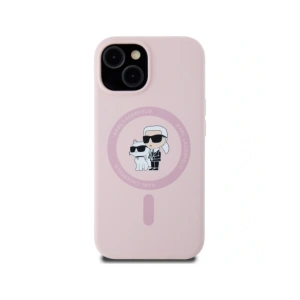 Hurtownia GSM - Karl Lagerfeld Silicone Karl&Choupette MagSafe Apple iPhone 15 Plus roz - KLD21986 - {ean13} - Hurt