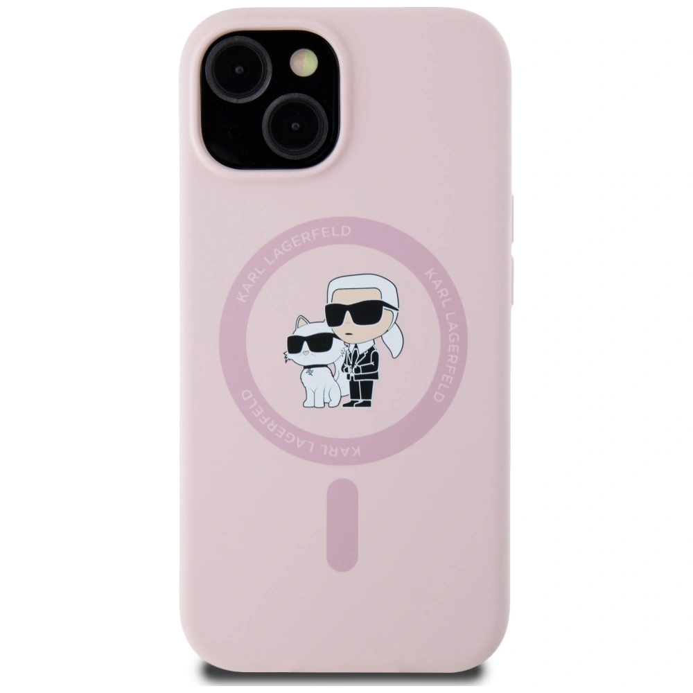 Hurtownia GSM - Karl Lagerfeld Silicone Karl&Choupette MagSafe Apple iPhone 15 Plus roz - KLD21986 - {ean13} - Hurt