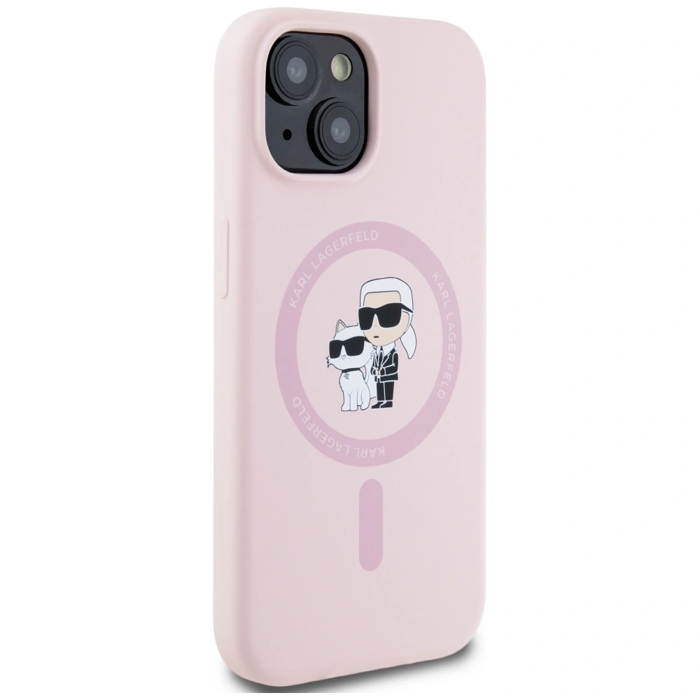 Hurtownia GSM - Karl Lagerfeld Silicone Karl&Choupette MagSafe Apple iPhone 15 Plus roz - KLD21986 - {ean13} - Hurt