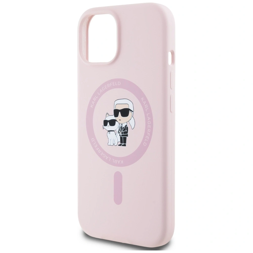 Hurtownia GSM - Karl Lagerfeld Silicone Karl&Choupette MagSafe Apple iPhone 15 Plus roz - KLD21986 - {ean13} - Hurt