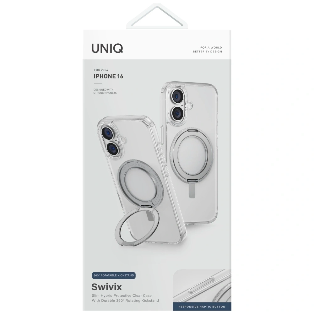 Hurtownia GSM - UNIQ Swivix Apple iPhone 16 360 Suport rotativ transparent - UNIQ1495 - {ean13} - Hurt