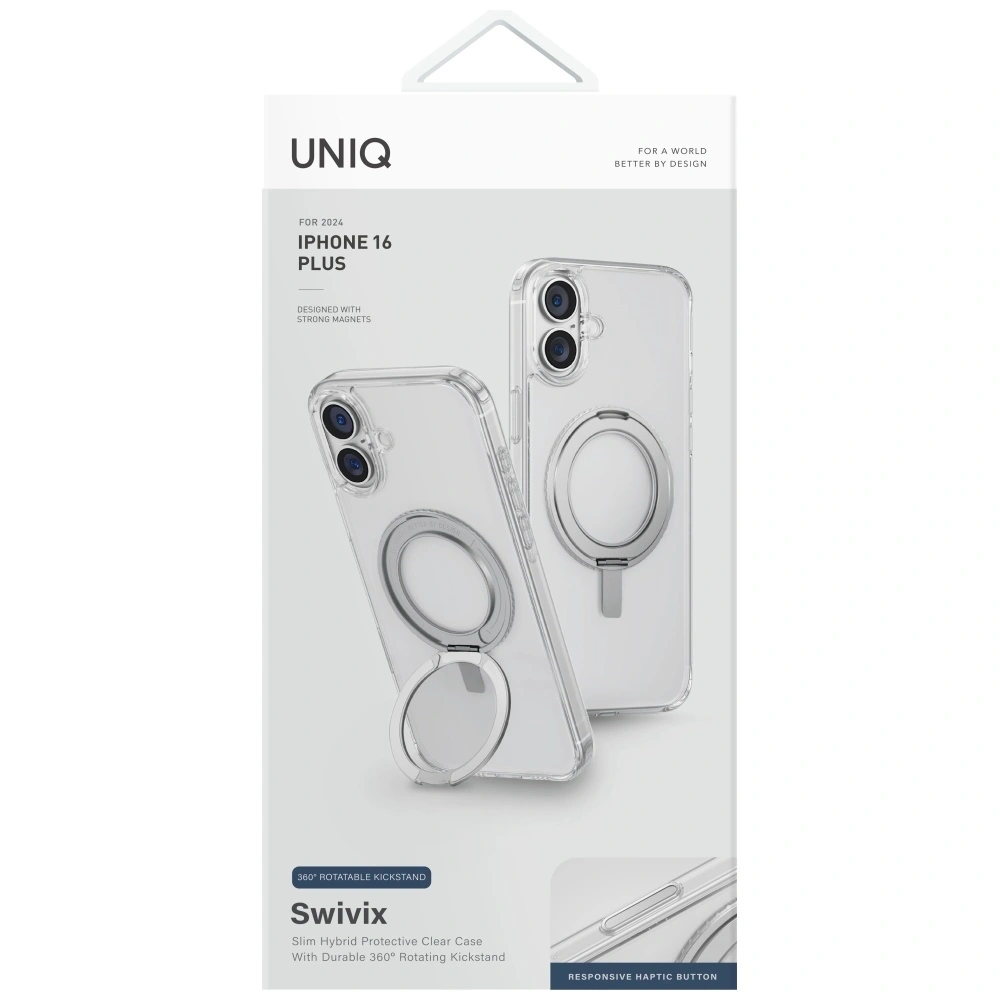 Hurtownia GSM - UNIQ Swivix Apple iPhone 16 Plus 360 fokos forgatható állvány átlátszó - UNIQ1496 - {ean13} - Hurt