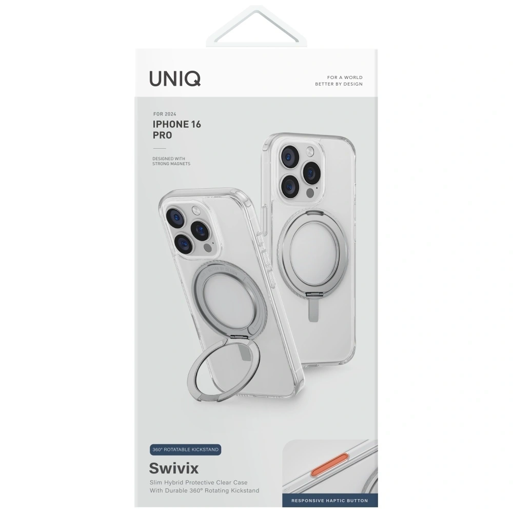 Hurtownia GSM - UNIQ Swivix Apple iPhone 16 Pro 360 otočný stojánek čirý - UNIQ1498 - {ean13} - Hurt