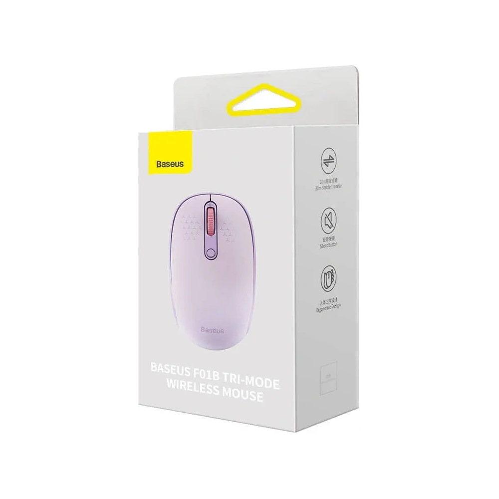 Hurtownia GSM - Baseus F01B Tri-Mode 2.4G BT 5.0 1600 DPI Drahtlose Maus (lila) - BSU8939 - {ean13} - Hurt
